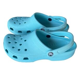 Crocs Unisex Adult Classic Clogs Robin Egg Blue color Yellow Color Size M 6 W 8